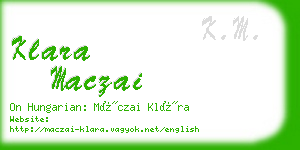 klara maczai business card